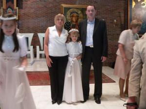 Komunia Św. Zuzi  maj 2008 - rodzice chrzestni