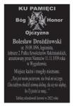 Tablica pamiątkowa dla Bolesława Drożdżowskiego vel Drozdowskiego zamontowana na cmentarzu w Wygiełzowie