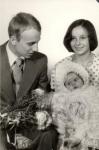 Sławka i Czarek na chrzcie Kasi, 1978 rok